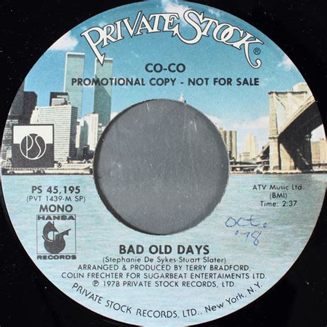 Co Co Bad Old Days 1978 Vinyl Discogs