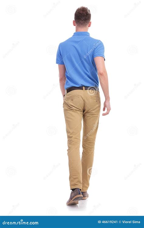 Casual Young Man Walks Away From Camera Stock Photo Image 46619241