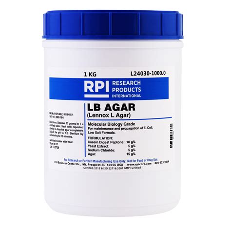L24030 10000 Lb Agar Low Salt Formula Powder Lennox L Agar 1