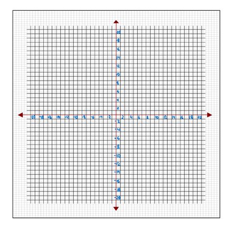 Graph Paper With Numbered Coordinates Up To 20