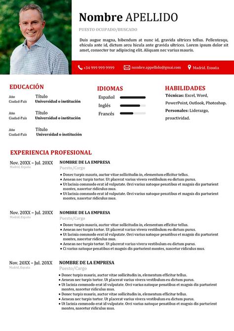 En curriculums vitae tienes la posibilidad de acceder y descargar plantillas para curriculums vitae en word 2010, para hacer que el. Modelo de Currículum España - Descarga Gratis | Ejemplos CV