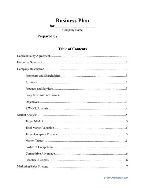 Business Plan Template Fill Out Sign Online And Download Pdf