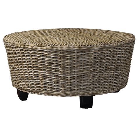 This patio wicker table is the perfect choice for your outdoor space. Hotel Caribe Round Ottoman / Coffee Table - Gray Kubu ...