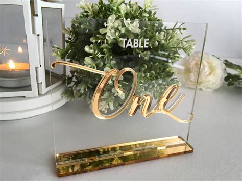 Wedding Table Number Holders Calligraphy Personalized Gold Etsy Hong Kong