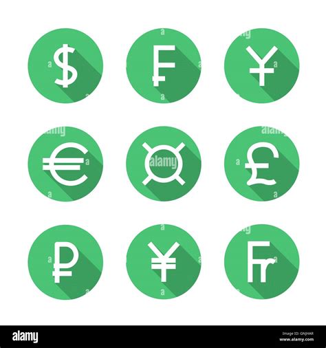 Set Symbols Of World Currencies Vector Illustration Stock Vector Image