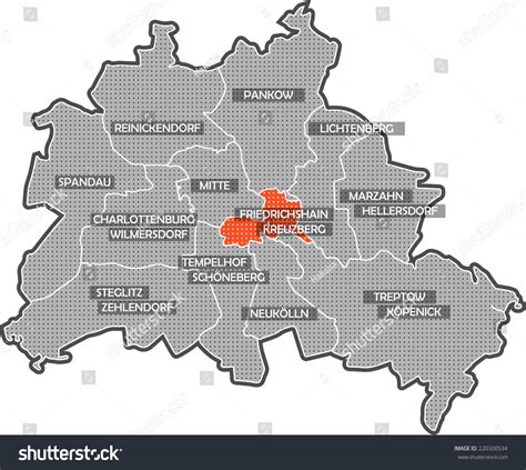 Map Of Berlin Districts Focus On District Royalty Free Stock Photo
