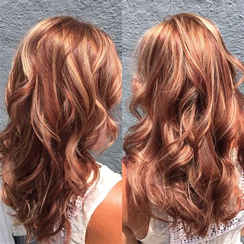 I call this look amber love! Hair Hilite-lowlite-auburn-red-blonde-waves-long hair ...