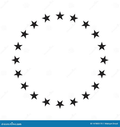 Stars In A Circle Round Frame Of Stars Simple Vector Illustration On