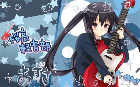 Blush Guitar Instrument K On Nakano Azusa School Uniform Twintails