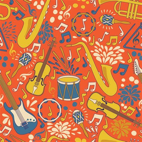 Premium Vector Seamless Pattern With Musical Instruments
