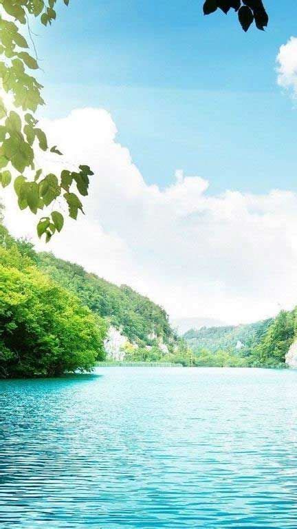 Green Lake Natural Scenery Widescreen Wallpaper Wallpaper Iphone