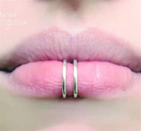 16ga 10mm piercing imitation spider bites double ring fake lip piercing false lip hoops