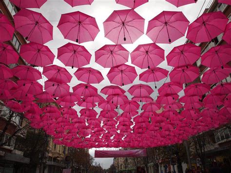Pink Thing Of The Day Pink Umbrellas Installation The Worley Gig