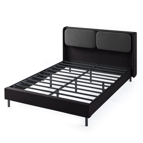 Zinus Avery Black Queen Platform Bed With Reclining Headboard And Usb