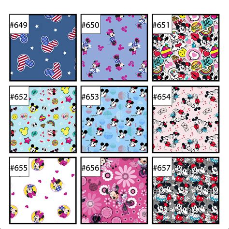 Mickey Mouse Print Fabric By The Yard Fbty Fat Quarters Fq Etsy