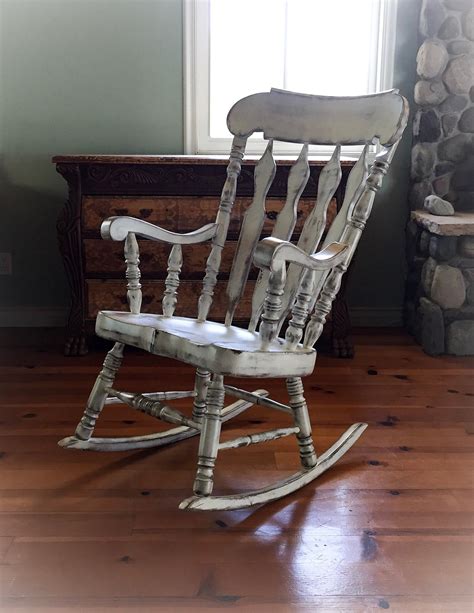 Oversized Rocking Chair Shabby Chic Rocker Painted Furniture Wood