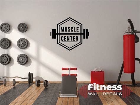 Home Décor Muscle Center Fitness Wall Decal Vinyl Lettering Fitness