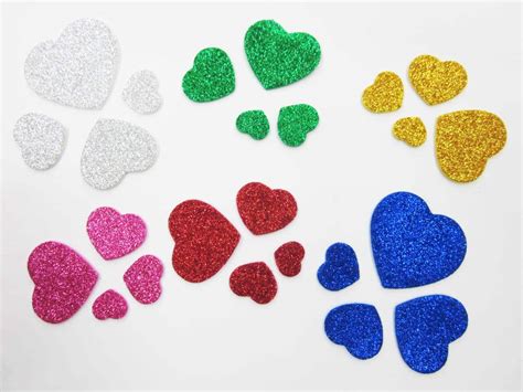 Foam Glitter Self Adhesive Hearts Csep Inc