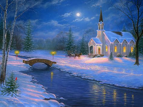 Church On Winter Night Image Id 168903 Image Abyss