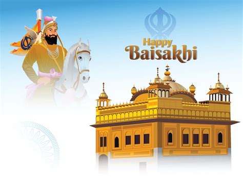 Happy Vaisakhi Background With Illustration Of Golden Temple 2056550