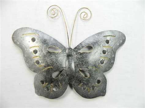 Set Of 3 Metal Butterfly Wall Hanging Silver Etsy Uk