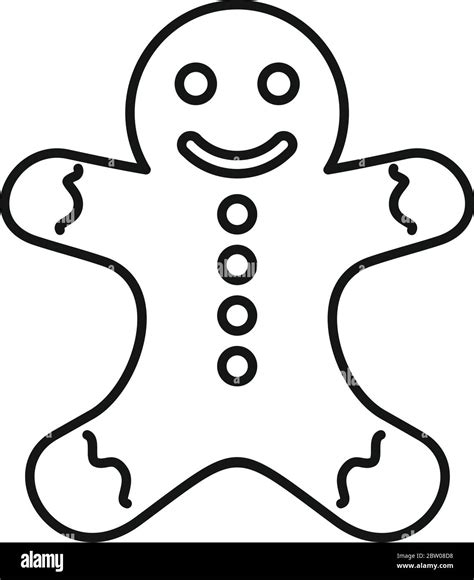 Gingerbread Man Icon Outline Gingerbread Man Vector Icon For Web Design Isolated On White