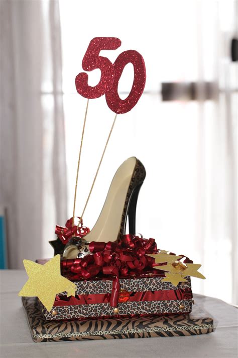50th Birthday Leopard Shoe Centerpiece Birthday Lights 50th Birthday