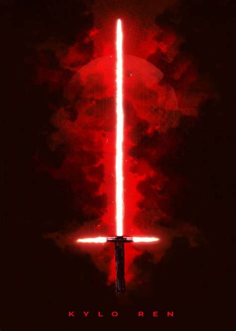 The Poster For Kylo Rens Star Wars Movie Is Shown In Red And Black