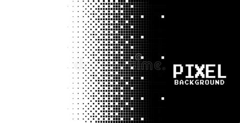 Modern Abstract Pixels Background In Black And White Stock Vector