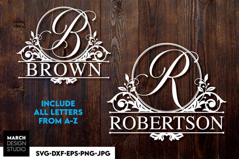 Monogram SVG Split Monogram SVG Last Name Monogram