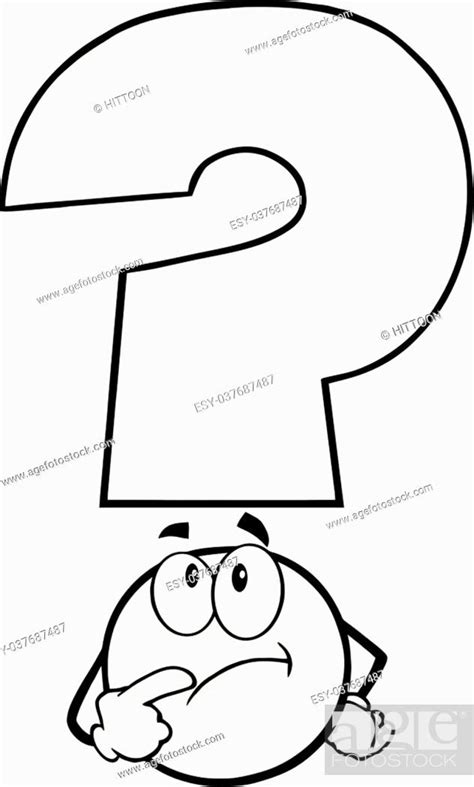 black and white question mark cartoon character thinking stock vector vector and low budget