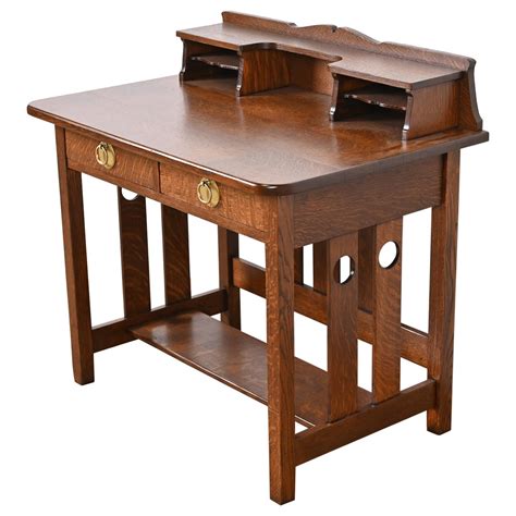 Stickley Brothers Arts And Crafts Oak Writing Desk Or Library Table