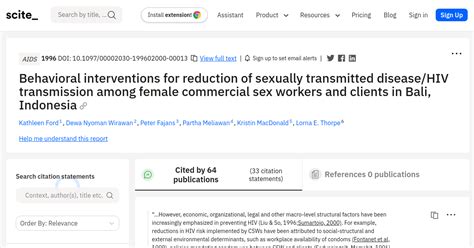 Behavioral Interventions For Reduction Of Sexually Transmitted Diseasehiv Transmission Among