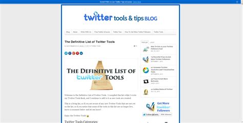The Definitive List Of Twitter Tools Provides A List Of All The