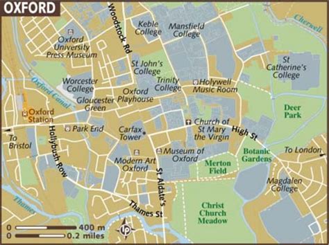 Oxford Maps Top Tourist Attractions Free Printable City Street Map