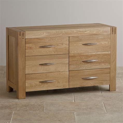 Alto Natural Solid Oak 6 Drawer Wide Chest