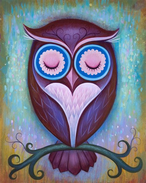 Sleepy Owl Fine Art Print Jeremiah Ketner Fine Art
