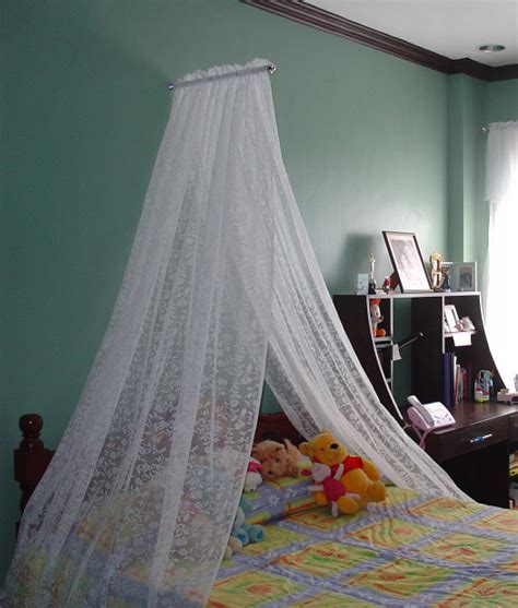 Canopy for girls bed,princess bed canopy net for kids baby bed, round dome kids indoor outdoor castle play tent hanging house christmas decoration mengersi simple 4 corners post curtain bed canopy bed frame canopies net,bedroom decoration accessories(california king,white). .::HiP & CooL...i'll always be::.: Curtain Rod Canopy