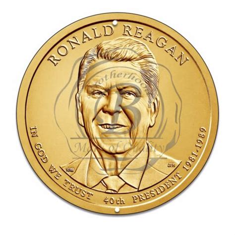 40th President Ronald Reagan Gold Coin Design 1175 Circle Aluminum