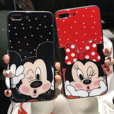 Couples Cute Catoon Mickey Minnie Mouse Phone Cases For Iphone X Case For Iphone 6 6s 7 8 Plus