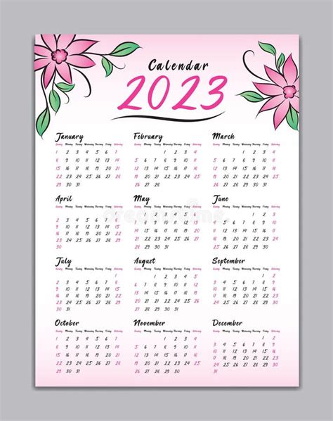 Plantilla De Calendario Mensual Dibujada A Mano Vector Premium