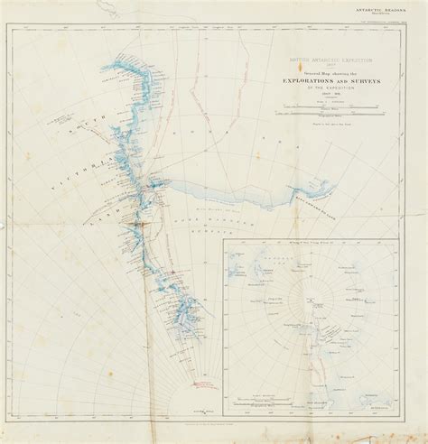 Map Of British Antarctic Expedition 1907 In British Antarctic