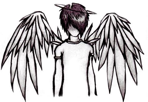Boy Emo Angel Drawings Clipart Best Angel Drawing Emo Art Angel