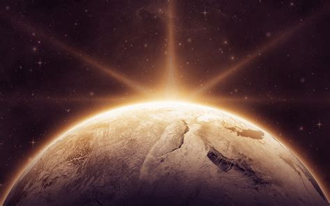 Download Wallpaper 1920x1200 Planet Shine Light Rays Space
