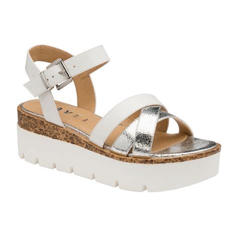 Buy Ravel Ladies Monto Flatform Sandals In Whitesilver Online