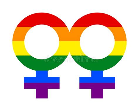 Lesbian Symbol In Rainbow Color Illustration Vector Rainbow Homosexual