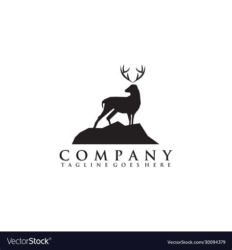 Simple Deer Logo Design Inspiration Template Vector Image