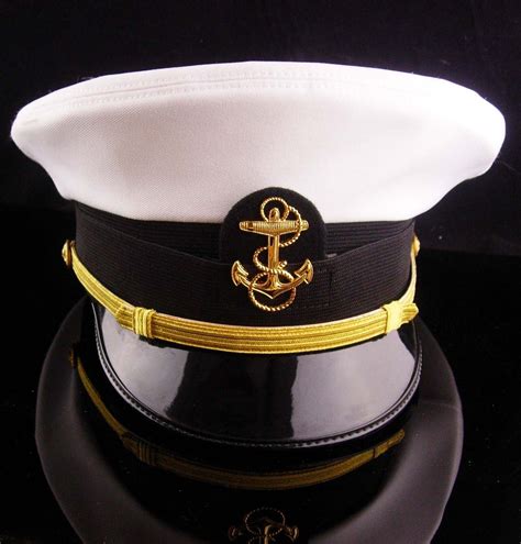 Vintage Usn Officer Hat Us Navy White Mens Officers Hat Size 7