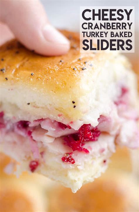 Cheesy Cranberry Turkey Baked Sliders Easy Leftover Recipe