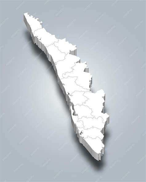 Premium Vector Kerala 3d District Map Is A State Of India